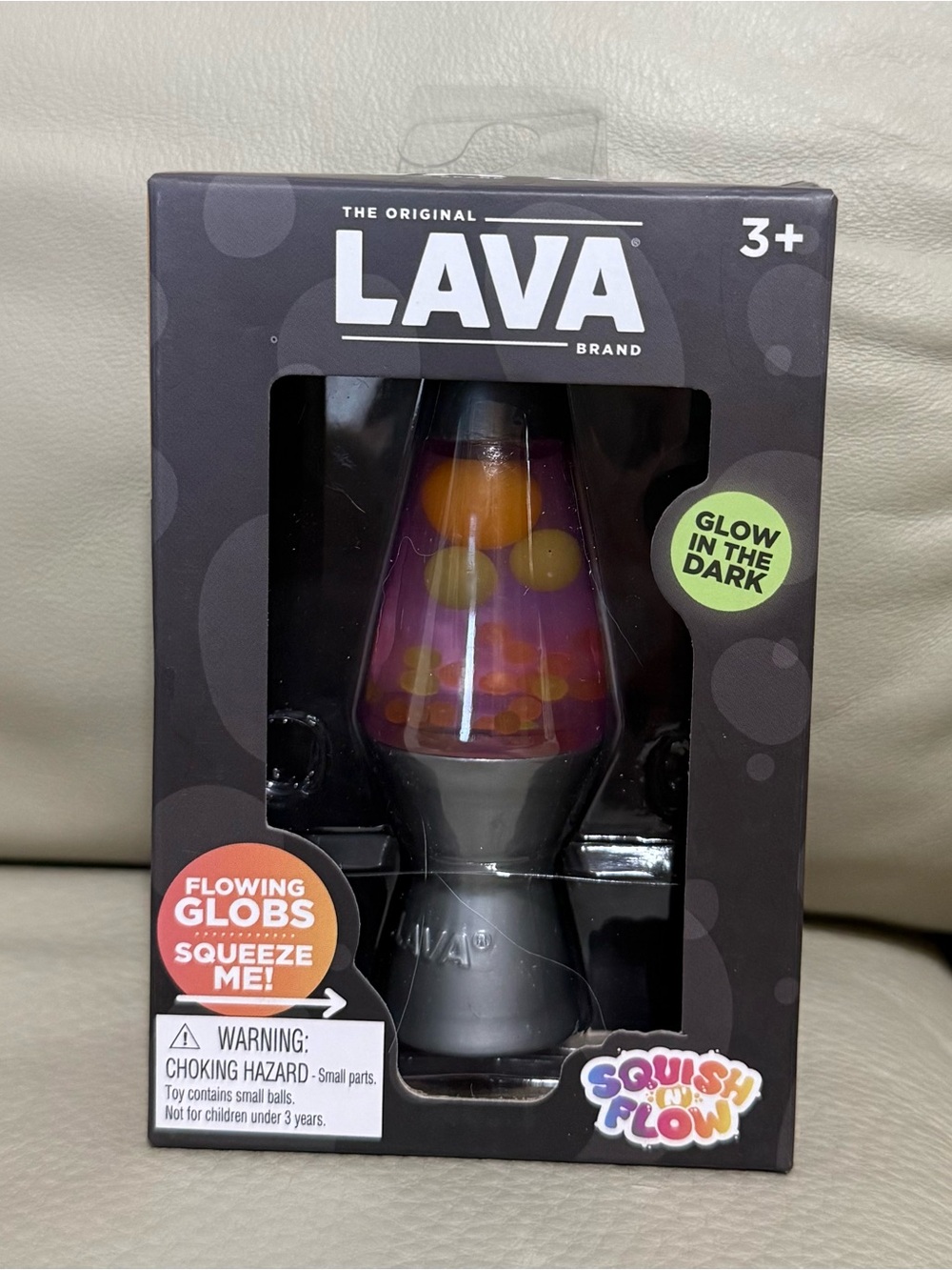 Schylling Lava Squish N Flow Squishy NeeDoh Glow In The Dark Purple Lava Lamp
